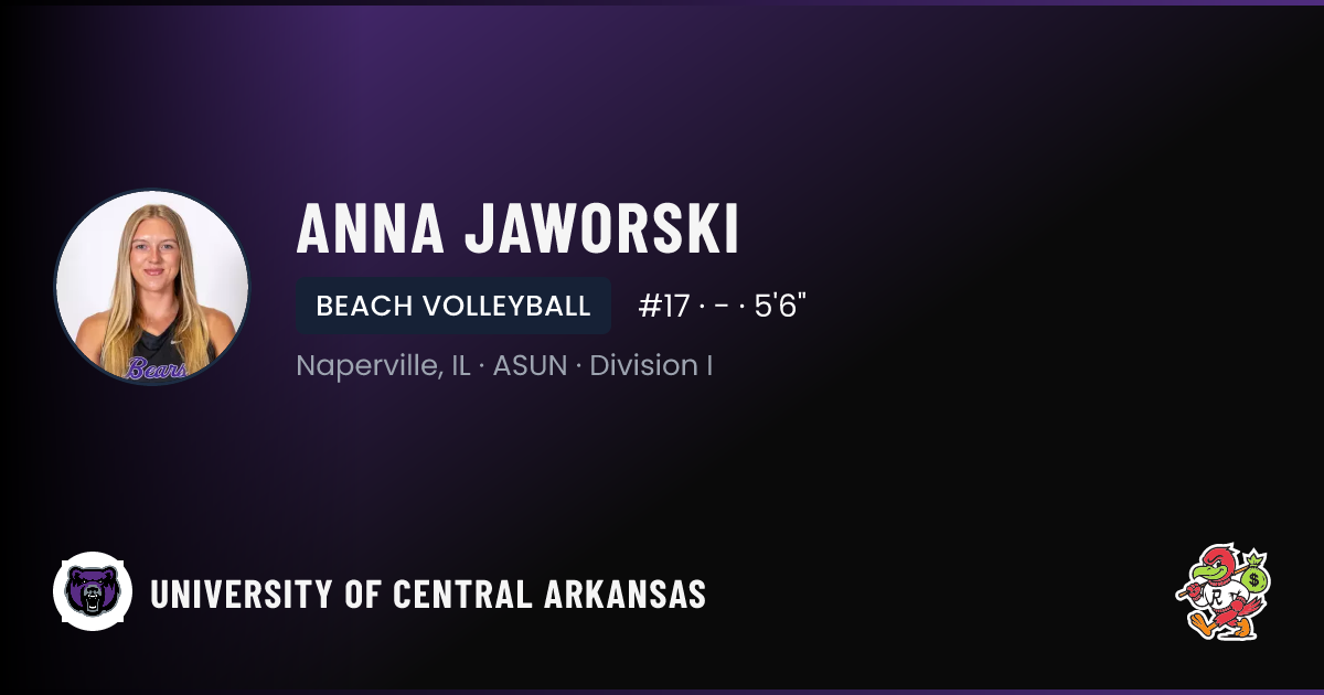Anna Api Anna Jaworski University of Central Arkansas Beach Volleyball NIL Deal ...