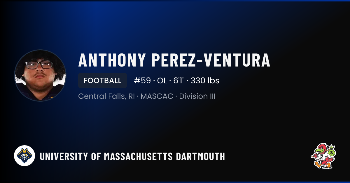 Falling Object Risk Sogn Anthony Perez-Ventura Massachusetts Dartmouth | Corsairs Football NIL ...