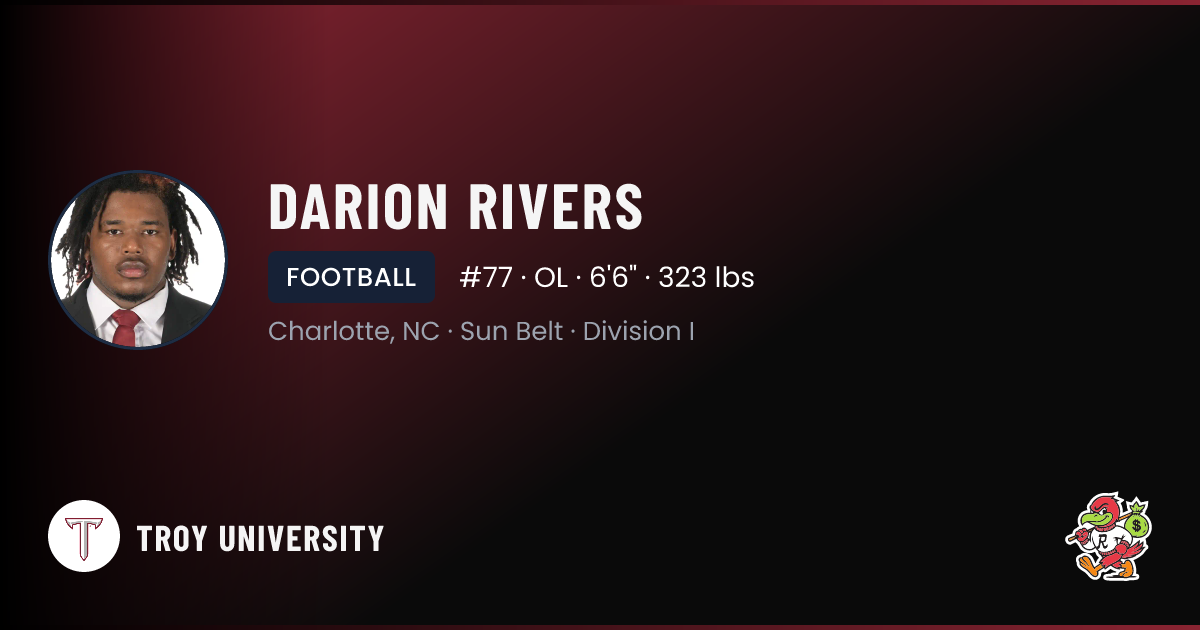 Darion Rivers Troy University Football NIL Deal | RallyFuel