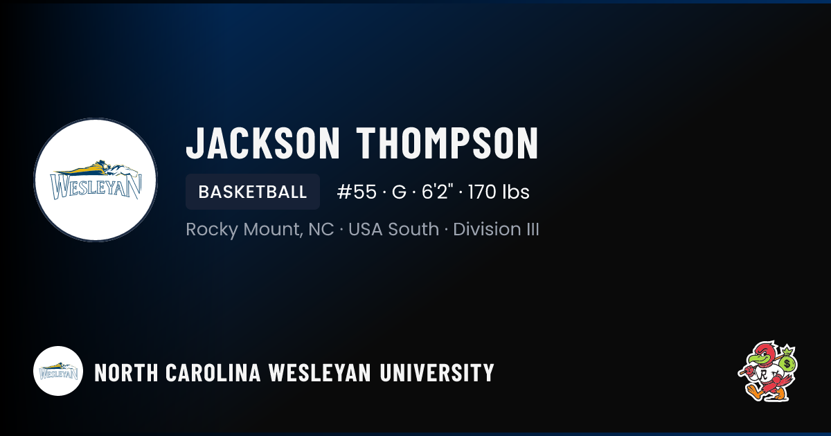 Jackson Thompson North Carolina Wesleyan University | Battling Bishops ...