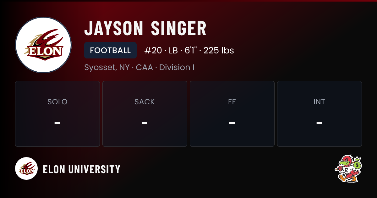 Jayson Singer Elon University | Phoenix Football NIL Deal | RallyFuel