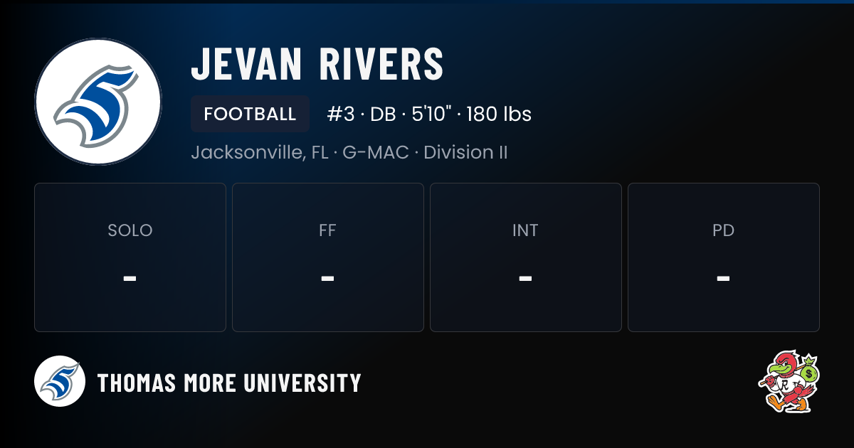 Jevan Rta Jevan Rivers Thomas More University | Saints Football NIL Deal | RallyFuel