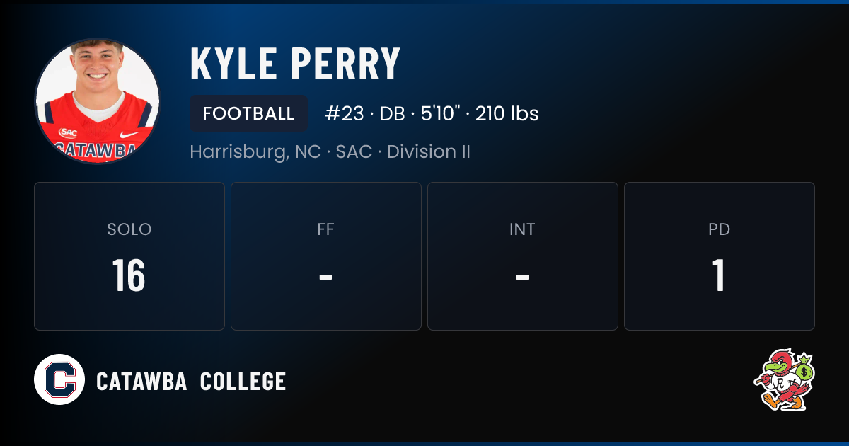 Kyle Perry Catawba College | Indians Football NIL Deal | RallyFuel