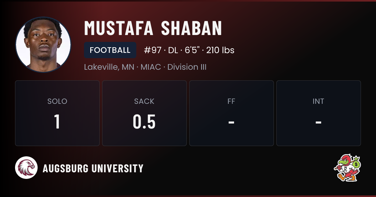 Mustafa Shaban Augsburg University | Auggies Football NIL Deal | RallyFuel