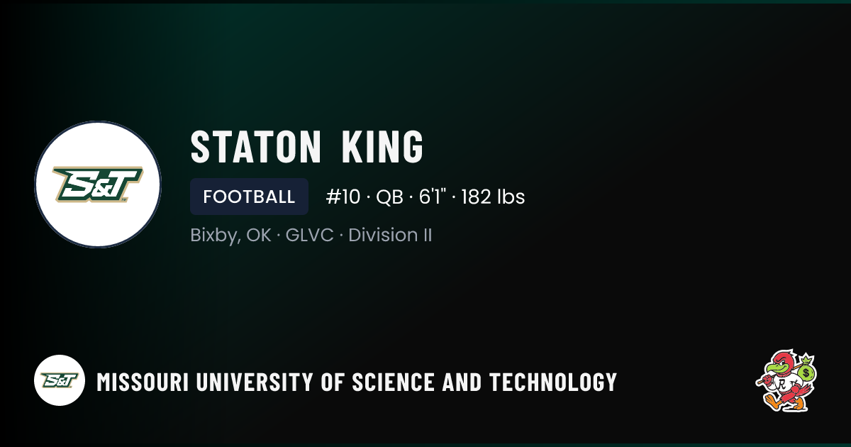 Roderic Staton Staton King Missouri University of Science and Technology Football NIL ...