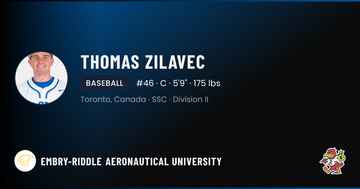 Tom Forest Embry Riddle Thomas Zilavec Embry-Riddle Aeronautical University Baseball NIL Deal ...