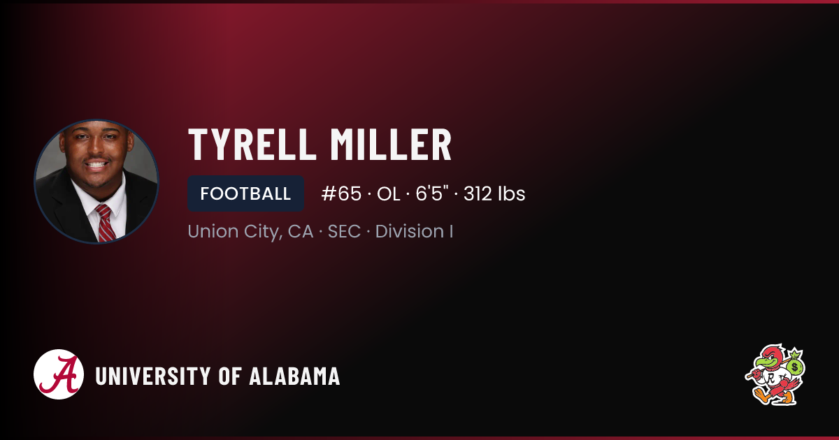 Tyrell Miller University of Alabama Football NIL Deal | RallyFuel
